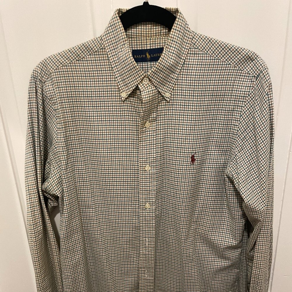 Ralph Lauren Classic Fit Yellow Red Green Plaid Button Down